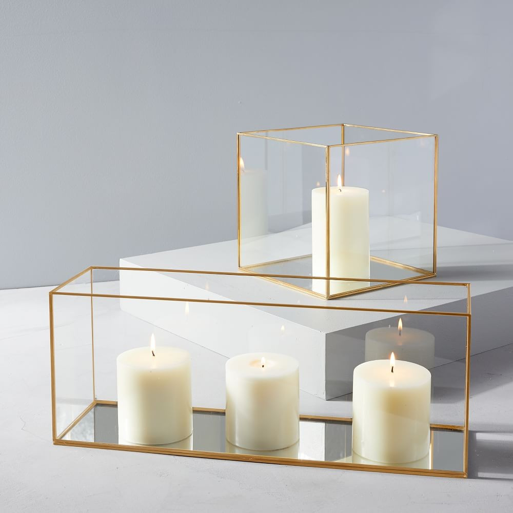 Terrace Glass & Brass Lanterns | West Elm (US)