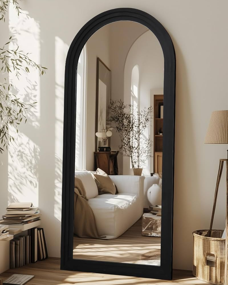 Full Length Mirror, 71"×32" Wooden Mirror Full Length with Stand Wood Floor Mirror, Oversized St... | Amazon (US)