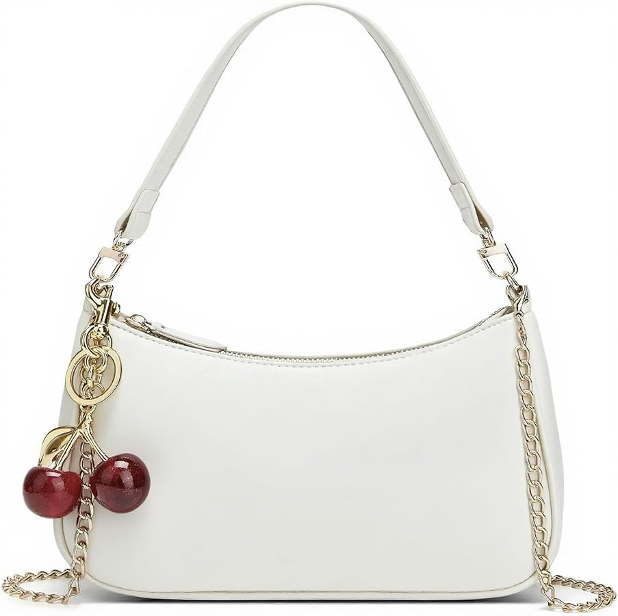 Black Shoulder Bag for Women Cute Hobo Cherry Purse Retro Clutch Underarm Handbag with Removable ... | Amazon (US)