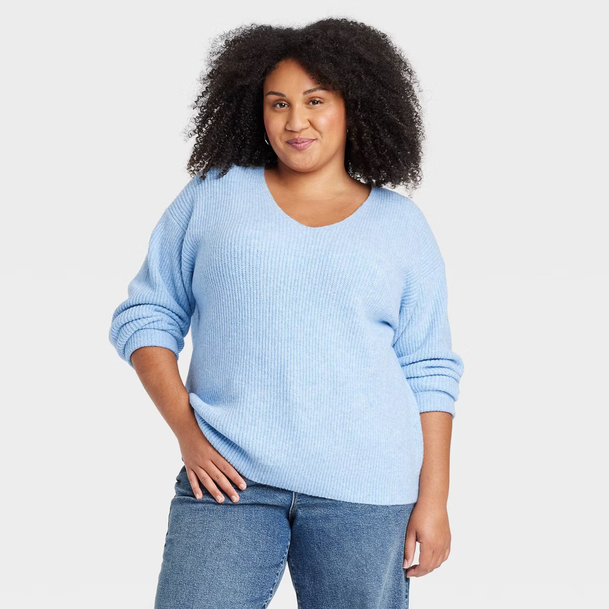 Women's Cozy Knit V-Neck Pullover Sweater - Ava & Viv™ | Target