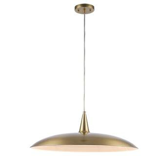 Monteaux Lighting 3-Light Brass Pendant Light Fixture with Metal Dome Shade C7785 - The Home Depo... | The Home Depot