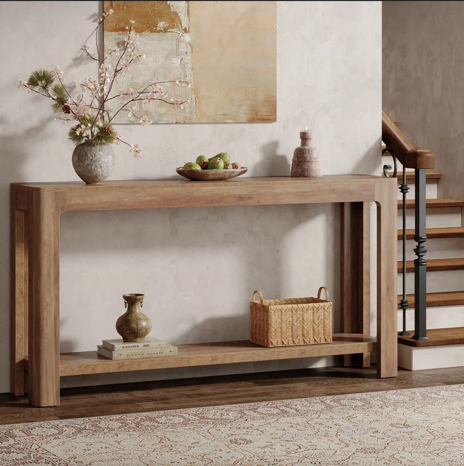 2-tier entry console table, long narrow sofa with storage | Wayfair North America