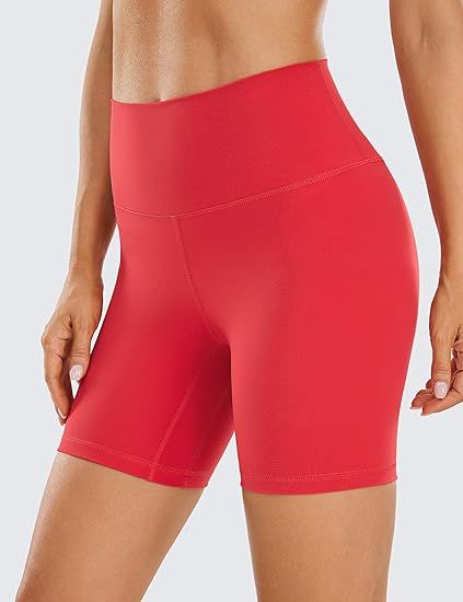 CRZ YOGA Women's Brushed Naked Feeling Biker Shorts 4'' / 6'' / 8'' - High Waist Matte Workout Gy... | Amazon (US)