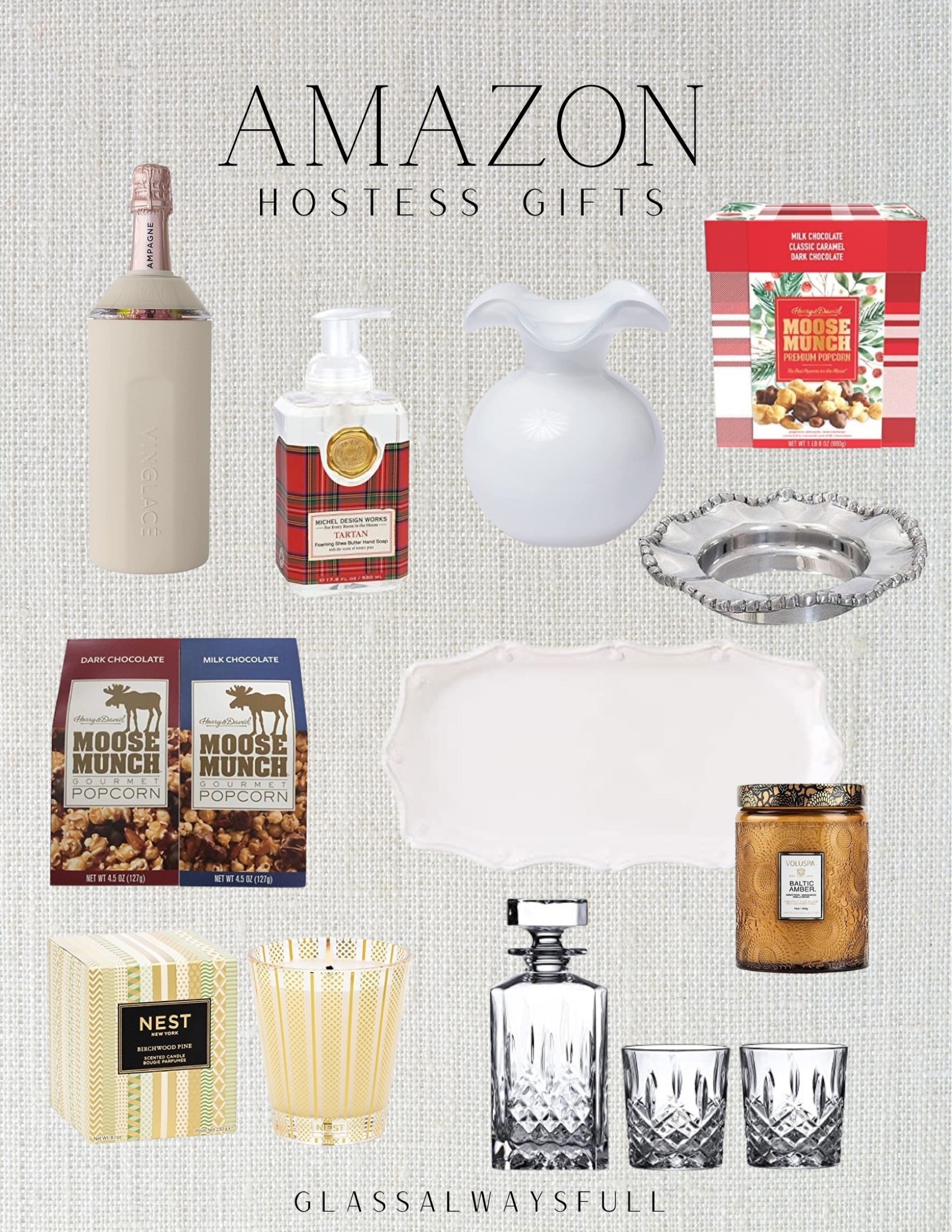 Hostess gift ideas, amazon hostess gifts, Christmas gifts for her, gift guide for her, candles, white platter, vase, decanter, nest candles, wine coaster, hand soap, moose munch. Callie Glass 

#LTKHoliday #LTKGiftGuide #LTKSeasonal