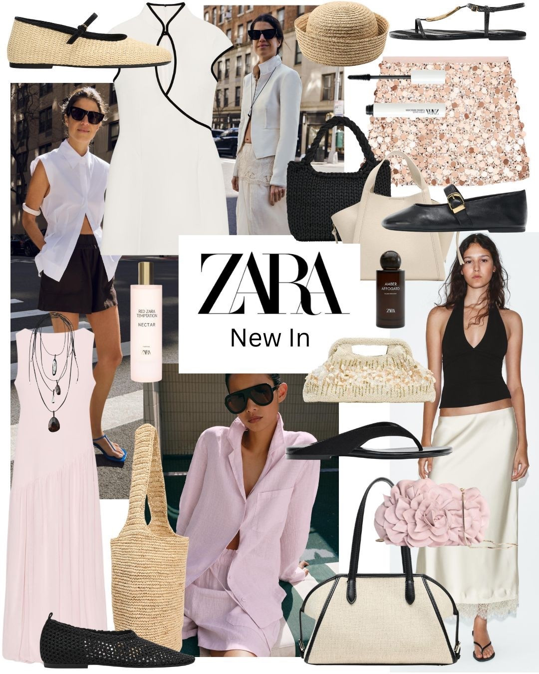 Zara New In

Pink shirt white and black dress sequin skirt dusty pink dress black ballet flats fishnet flats pink flower clutch bag lace trim satin skirt white blazer raffia tote bag 

#LTKsummer #LTKuk #LTKspring