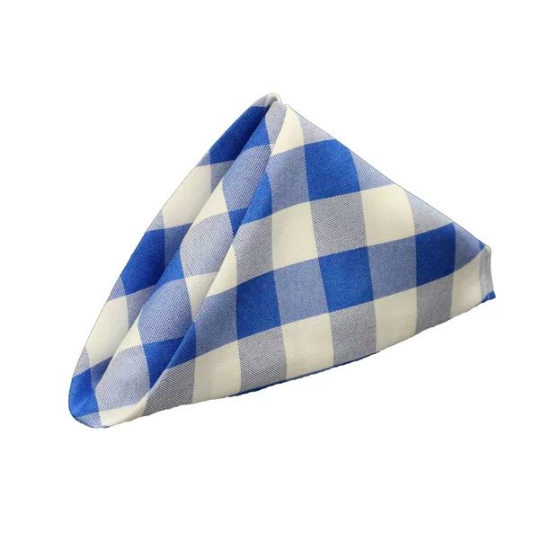 Your Chair Covers - 10 Pack 20 Inch Polyester Cloth Napkins Gingham Checkered Royal Blue | Walmart (US)