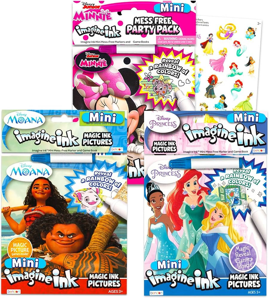 Disney Princess Magic Ink Coloring Book Set - Bundle with 3 Imagine Ink Books for Girls Kids Todd... | Amazon (US)