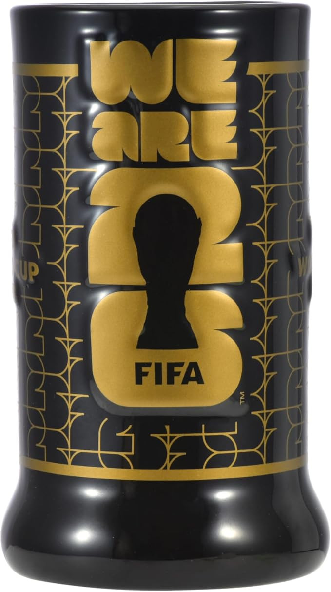 FIFA Official World Cup 2026 Beer Stein 22 oz Embossed Black & Gold Mug Collectible Trophy Emblem... | Amazon (US)