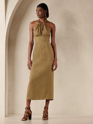 Lisa Linen Midi Dress | Banana Republic (US)