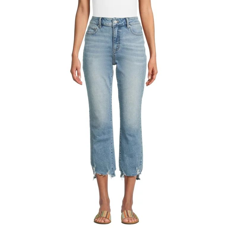 Time and Tru Women's High Rise Straight Jeans, 27.5” Inseam, Sizes 4-20 | Walmart (US)