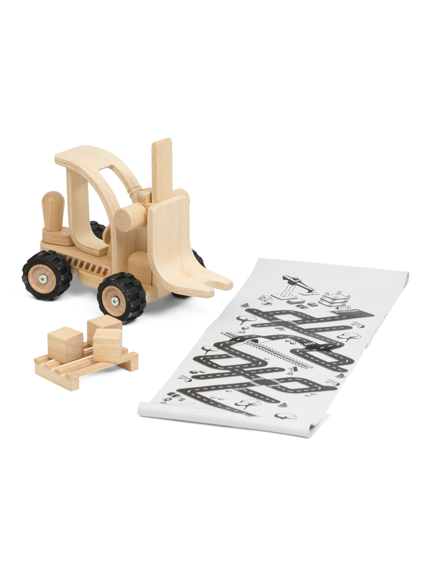 Interactive Wooden Forklift Play Set | TJ Maxx