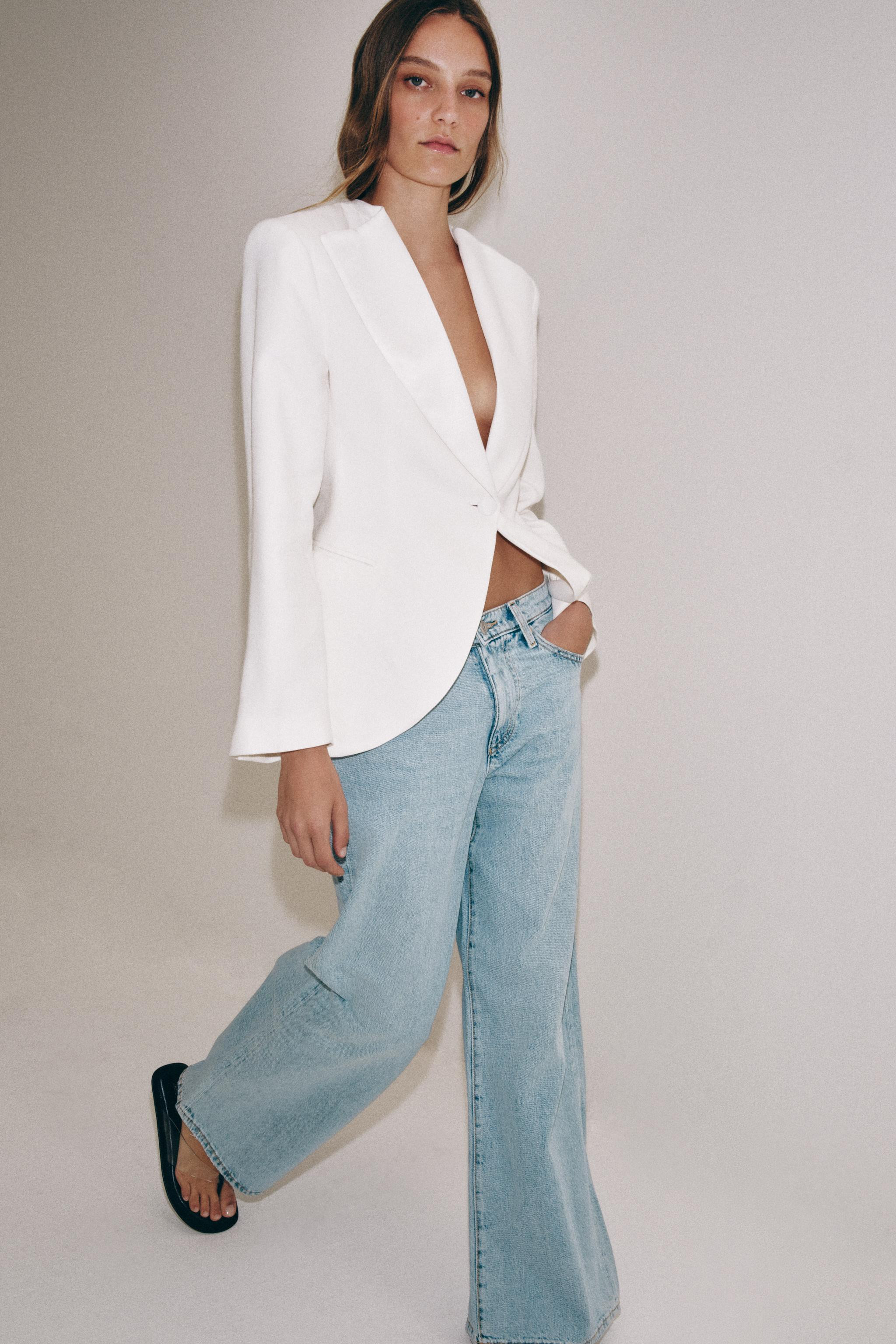 ZW COLLECTION LOW-RISE WIDE-LEG JEANS | Zara US