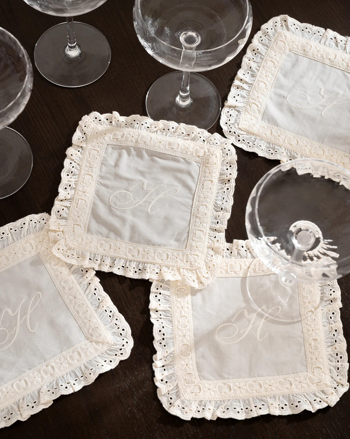 Lace Trim Cocktail Napkins (Set of 4) | McGee & Co. (US)