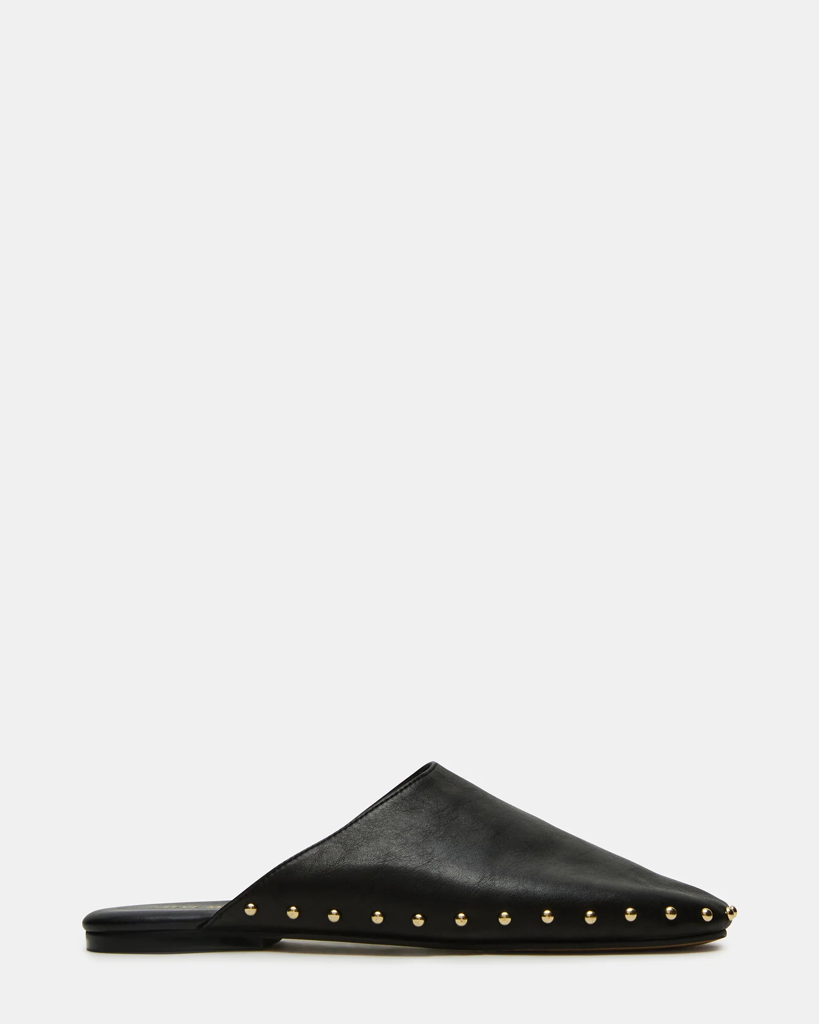 PEARSON Black Leather Rounded-Toe Slip-On Women's Flat | Steve Madden (US)