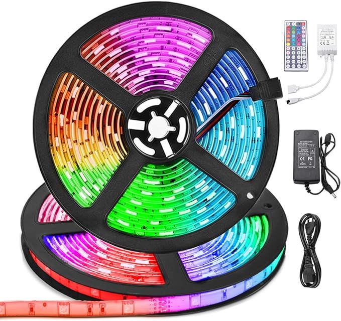 LED Strip Lights 32.8ft Waterproof,10m RGB Color Changing Self-Adhesive LED Lights Strips Flexibl... | Amazon (US)
