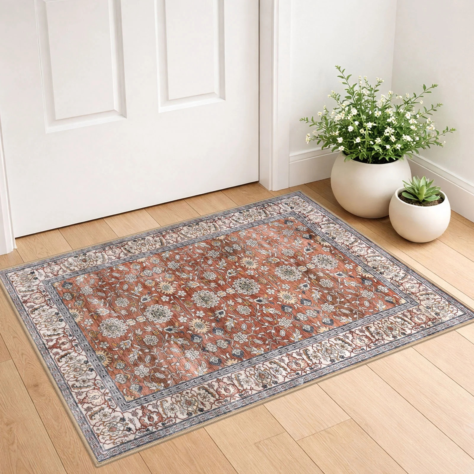 GLATTICE Vintage Washable 2x3 Small Area Rugs for Entryway Non Slip Kitchen Rugs with Rubber Back... | Walmart (US)