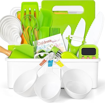 37PCS Kids Cooking Sets Real, Kids Cooking and Baking Gift Set with Storage Case Timer Kid Safe K... | Amazon (US)