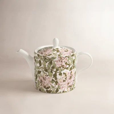 Spode Morris & Co Honeysuckle Porcelain Teapot - 37oz with Contrasting Handle & Lid, Dishwasher & Microwave Safe, Elegant Floral Afternoon Tea Essenti | Wayfair North America