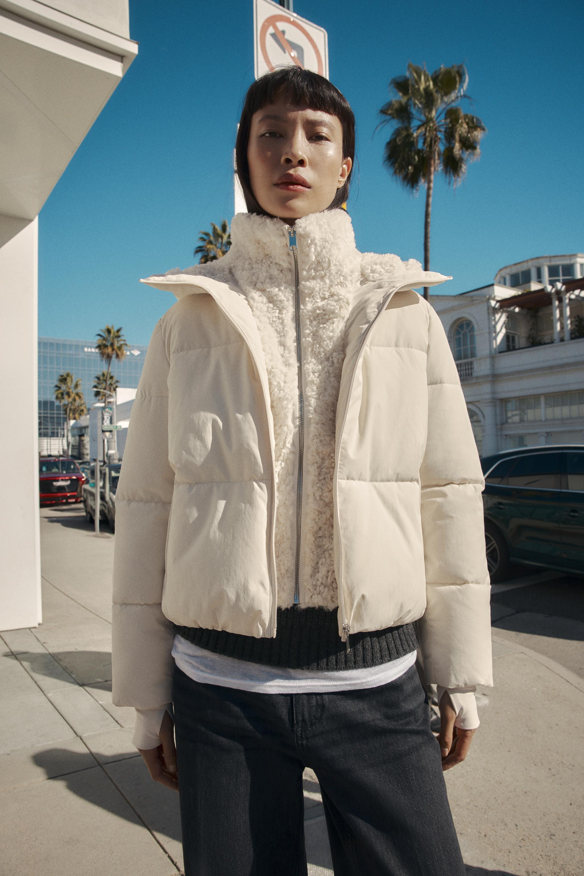 FAUX SHEARLING HOOD WATER-REPELLENT WINDPROOF ANORAK | Zara US