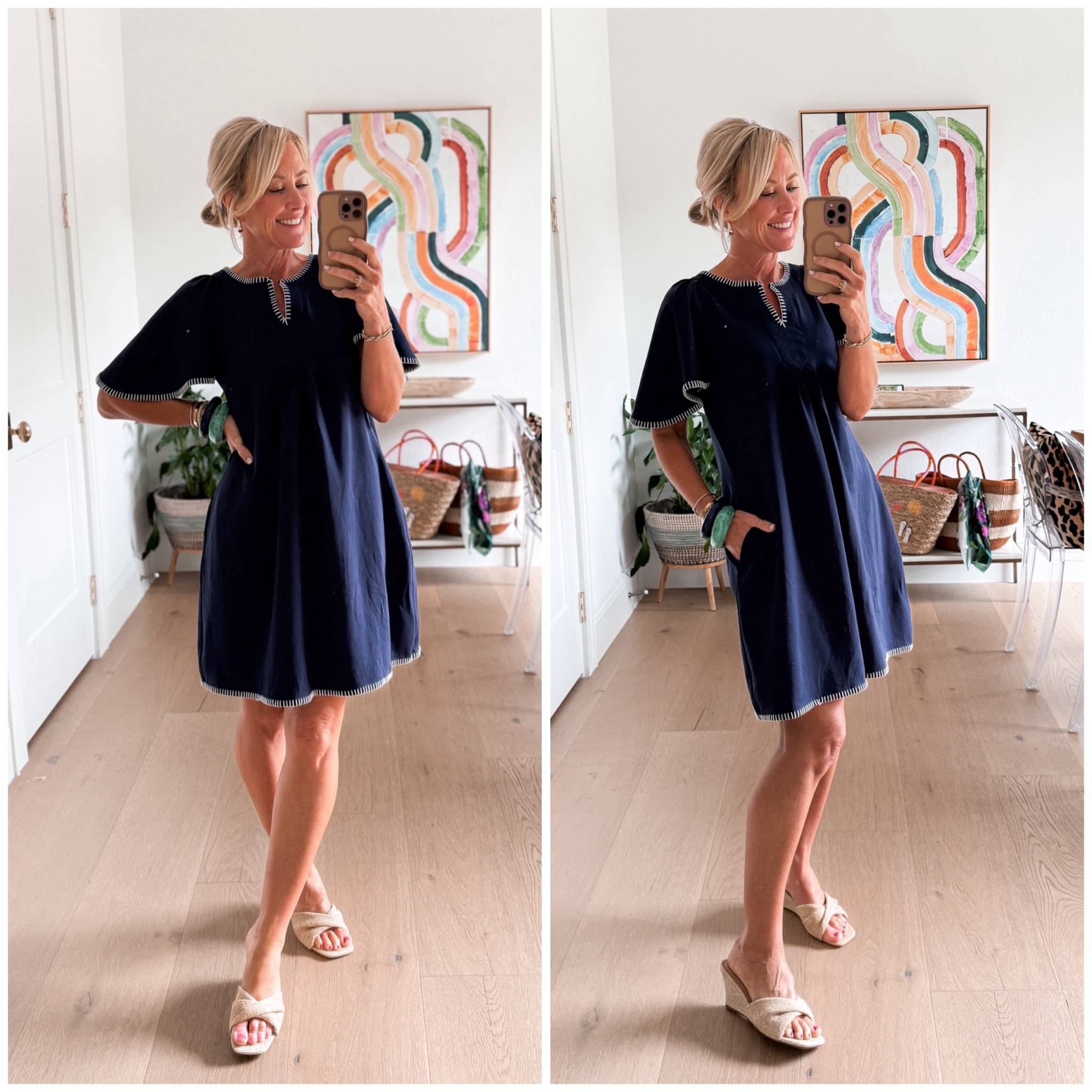 This navy shift dress is a great spring staple.
Dress: XS

#LTKOver40 #LTKSeasonal #LTKootd