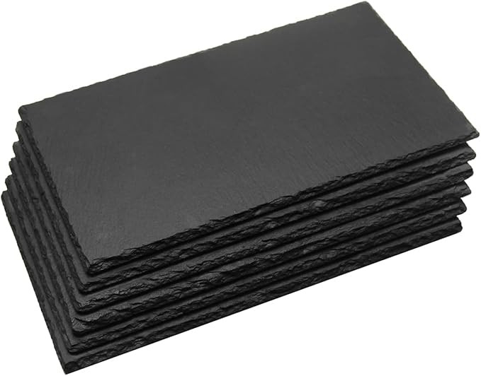 MONKEY SUN 6 Pack 10 x 6 Black Slate Cheese Board with Natural Edge for Kitchen Dining Party, Cha... | Amazon (US)