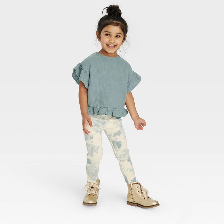 Grayson Collective Ribbed Tie-Dye Leggings - Teal Blue | Target
