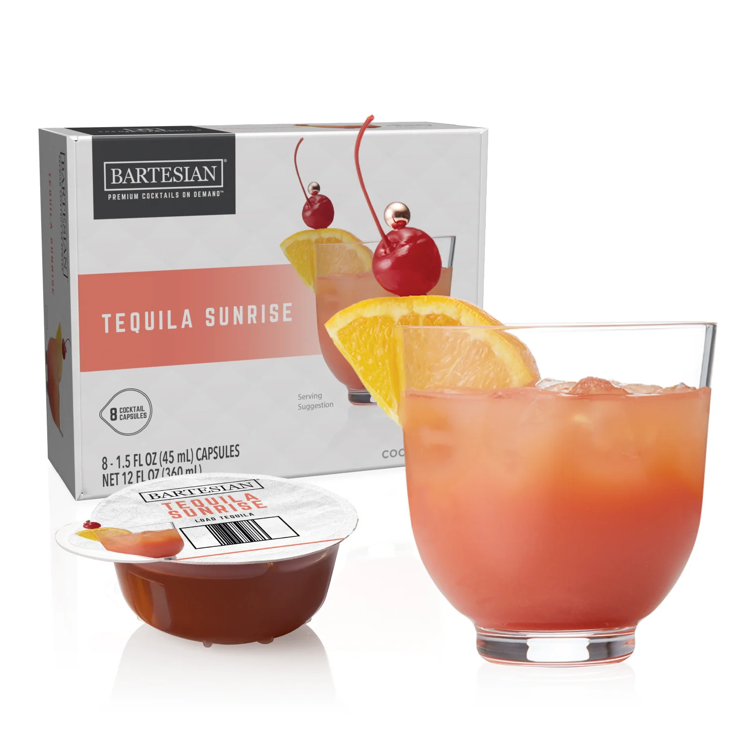 Tequila Sunrise Cocktail Capsules | Bartesian Tequila Sunrise Drink Capsules | Bartesian