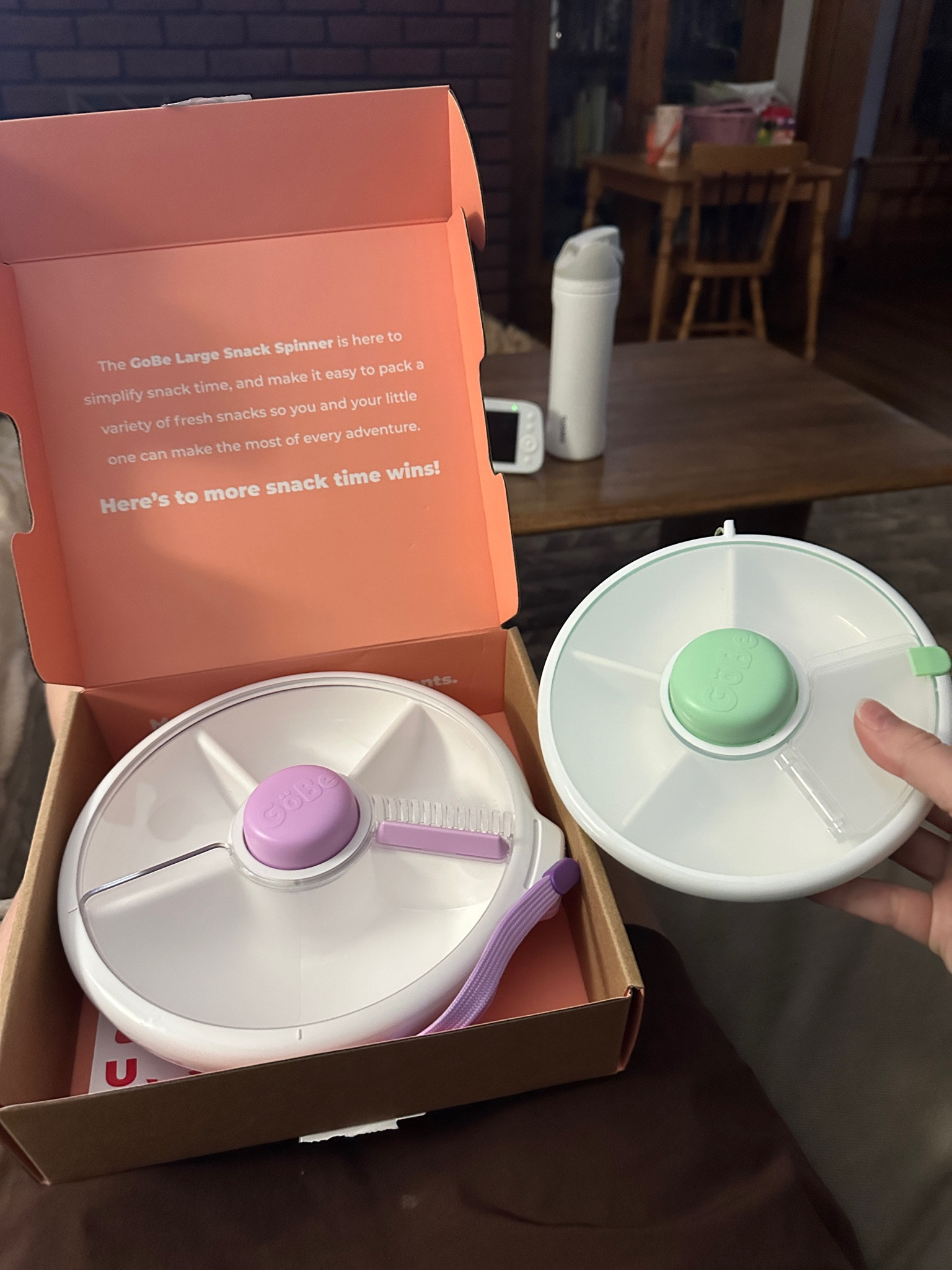 Comparison of the two GoBe snack spinner sizes! 

#LTKBaby #LTKKids #LTKTravel