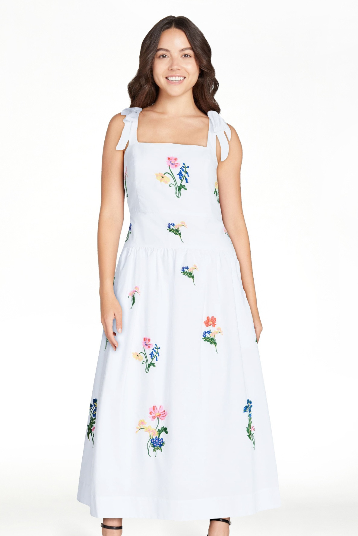 Free Assembly Women's and Women's Plus Embroidered Cotton Sleeveless Maxi Dress, Sizes XS-4X | Walmart (US)