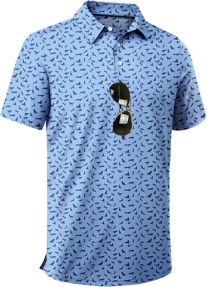 ZITY Men's Golf Shirts Short Sleeve Moisture Wicking Performance Print Patterns Casual Collared G... | Amazon (US)