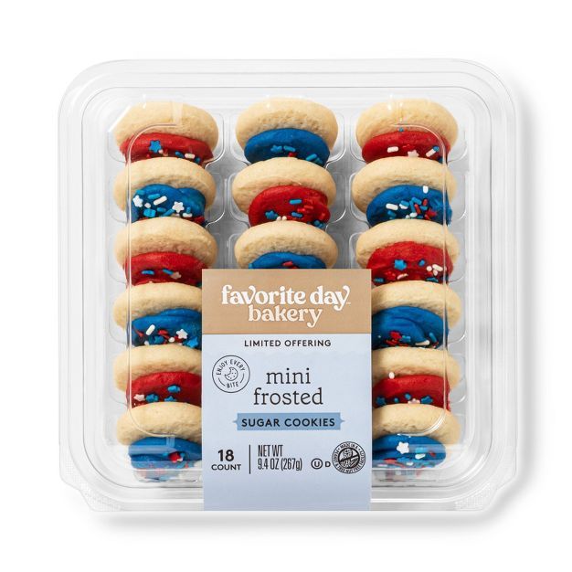 Red &#38; Blue Mini Frosted Sugar Cookies - 18ct - Favorite Day&#8482; | Target