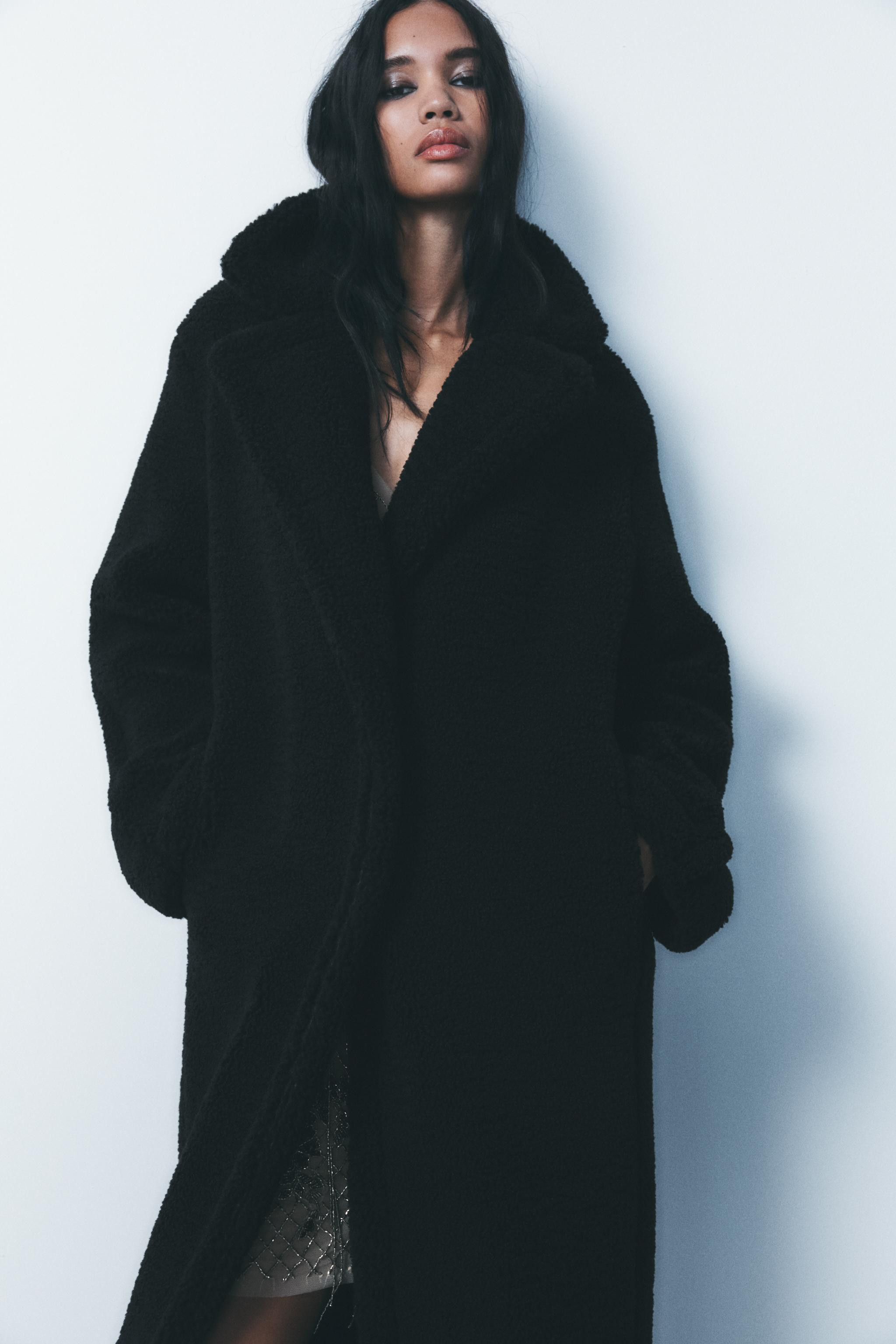 LONG FAUX SHEARLING COAT | Zara UK