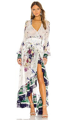 Camilla Blouson Sleeve Wrap Dress in Gentlemo from Revolve.com | Revolve Clothing (Global)