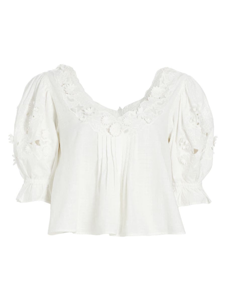 Sophie Embroidered Cotton Top | Saks Fifth Avenue