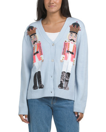 Nutcracker Sequined Sweater, Nylon/Acrylic/Wool | TJ Maxx