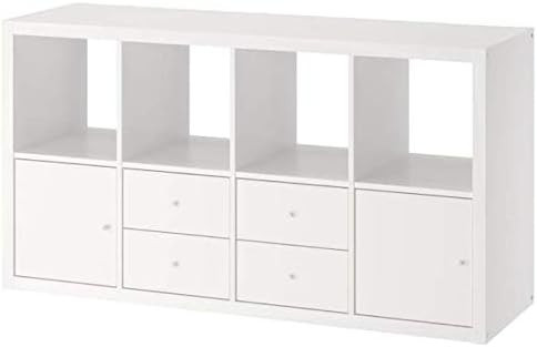 Ikea Kallax Shelf Unit with 4 Inserts White 30 3/8x57 7/8 592.783.07 | Amazon (US)
