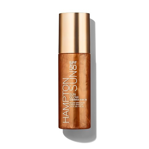 Hampton Sun SPF 50 Sun Glow Luminous Body Oil | Broad Spectrum | Lightweight Shimmering Gel | Hyd... | Amazon (US)