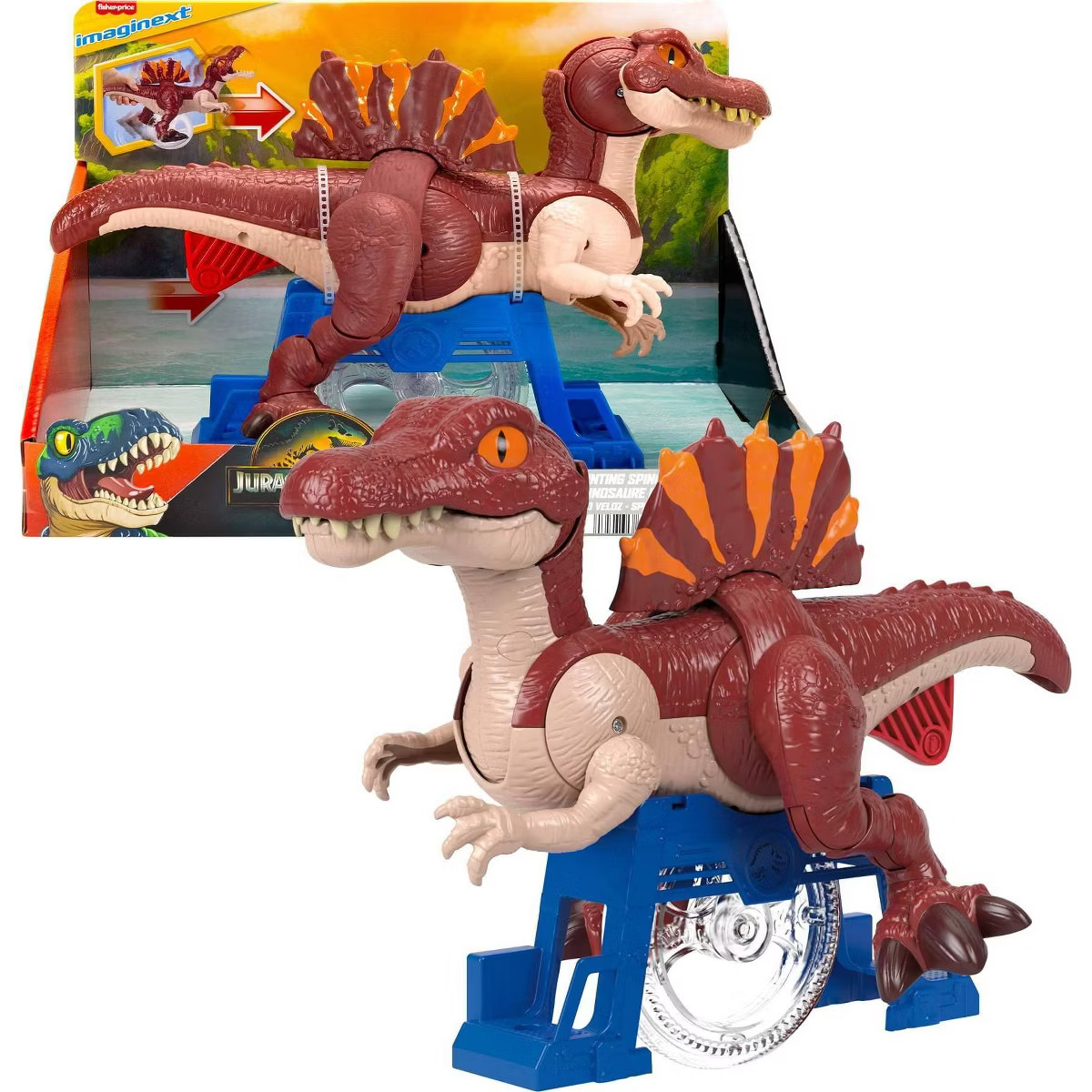 Fisher-Price Imaginext Jurassic World Rebirth Sprinting Spinosaurus Dinosaur Toy with Lunge and C... | Target