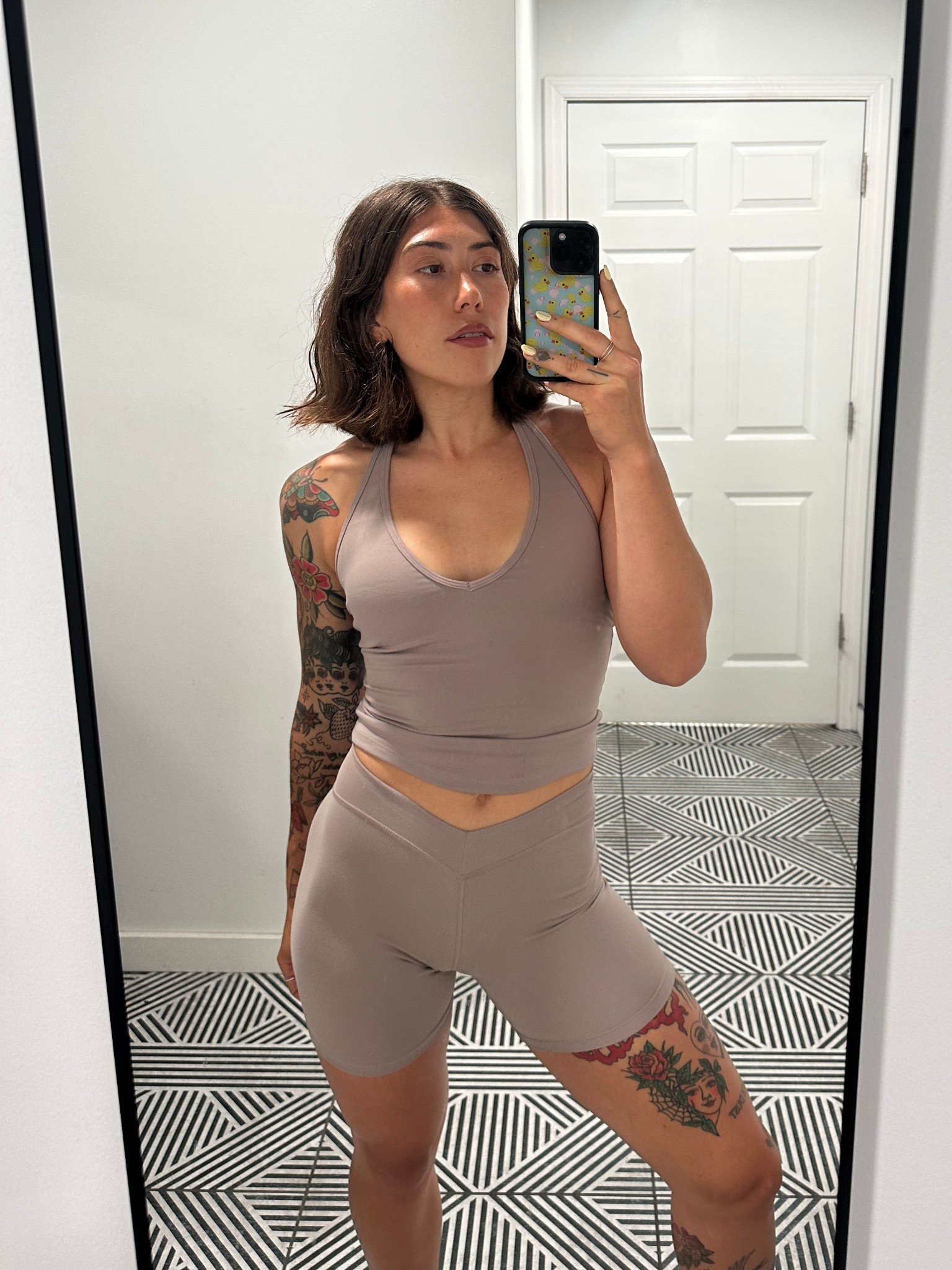 Feeling ready for spring! I’m SHOCKED at how well this fits and the quality of the fabric. The v-neck top isn’t too low-cut for those in the itty bitty crew like me.

Plus this fit survived 8 Turkish get ups on the turf. 

#LTKActive