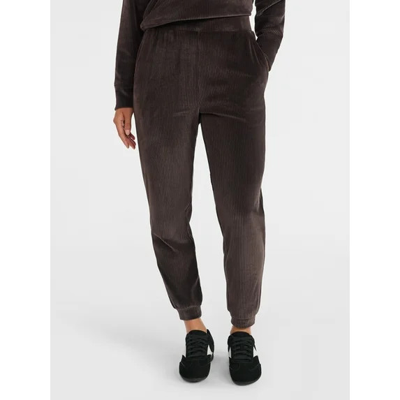 Avia Women's Ribbed Velour Jogger Pants, Sizes XS-XXXL | Walmart (US)