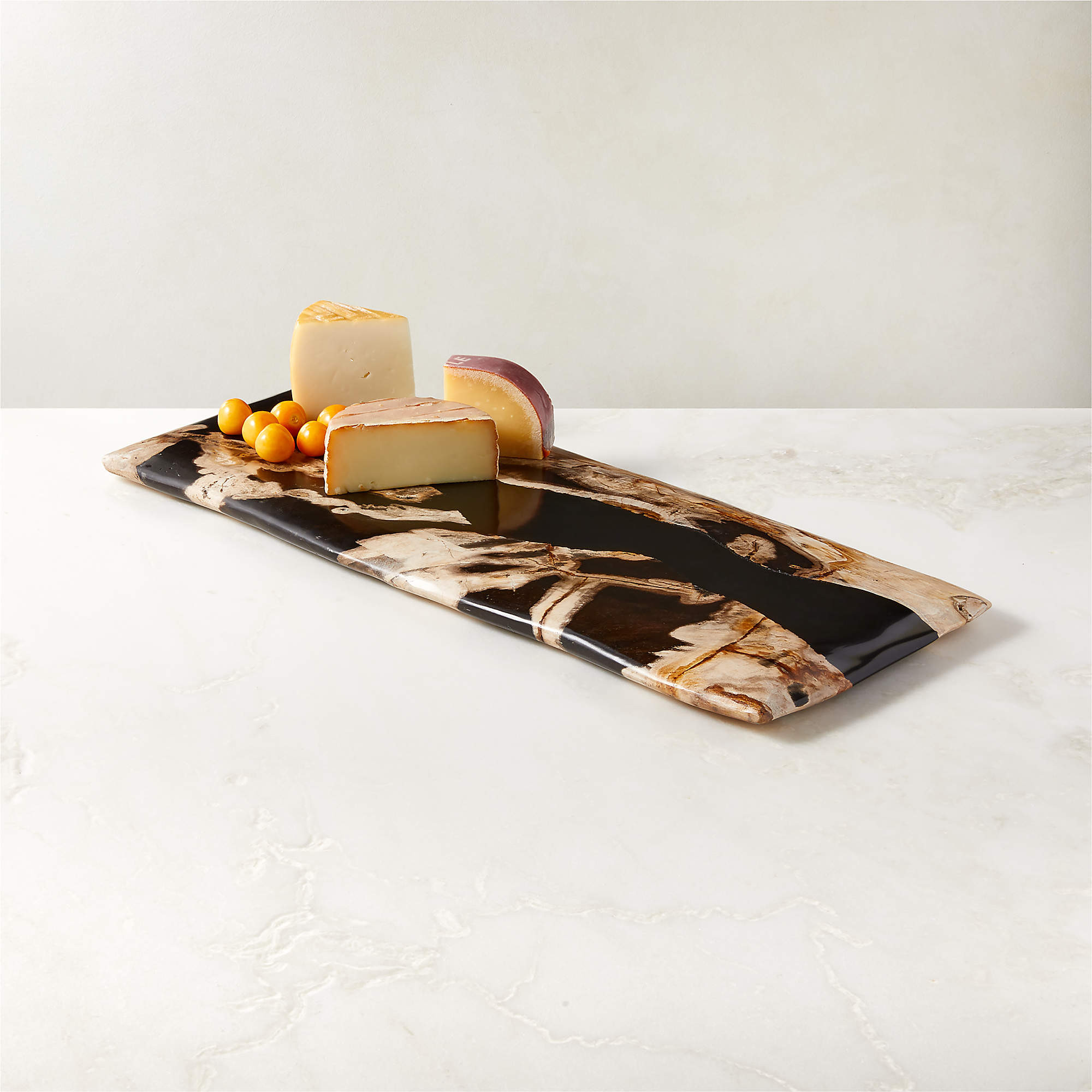 Ring Rectangular Petrified Wood and Resin Serving Platter + Reviews | CB2 | CB2