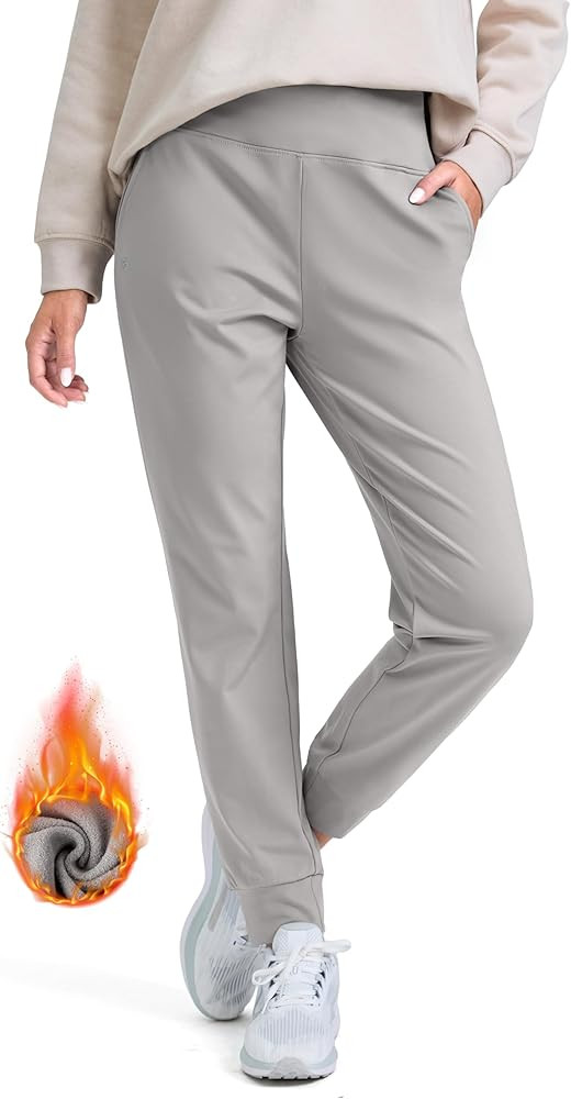 G Gradual Women's Fleece Lined Joggers High Waisted Water Resistant Thermal Hiking Pants Cold Wea... | Amazon (US)