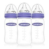 Lansinoh Baby Bottles for Breastfeeding Babies, 8 Ounces, 3 count | Amazon (US)