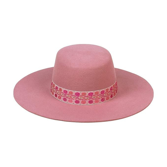 Lack of Color Women's Sierra Rose Wide-Brimmed Wool Boater Hat | Amazon (US)