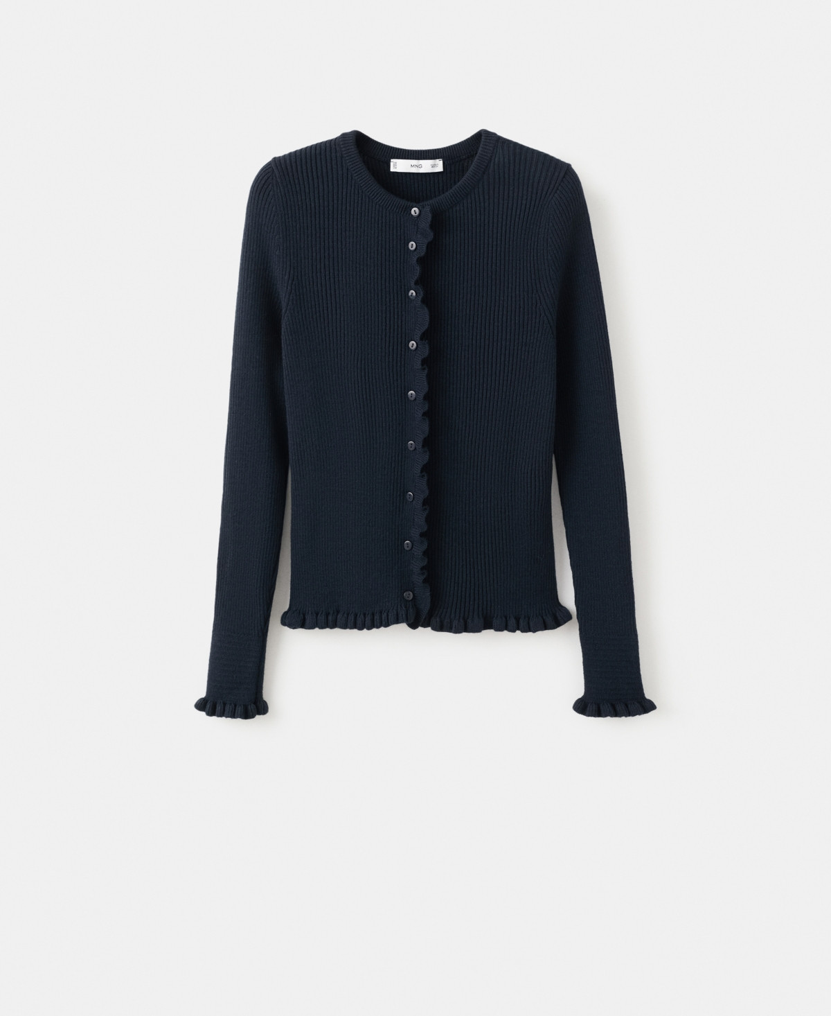 Mango Women's Scalloped Edges Cardigan - Navy | Macy's