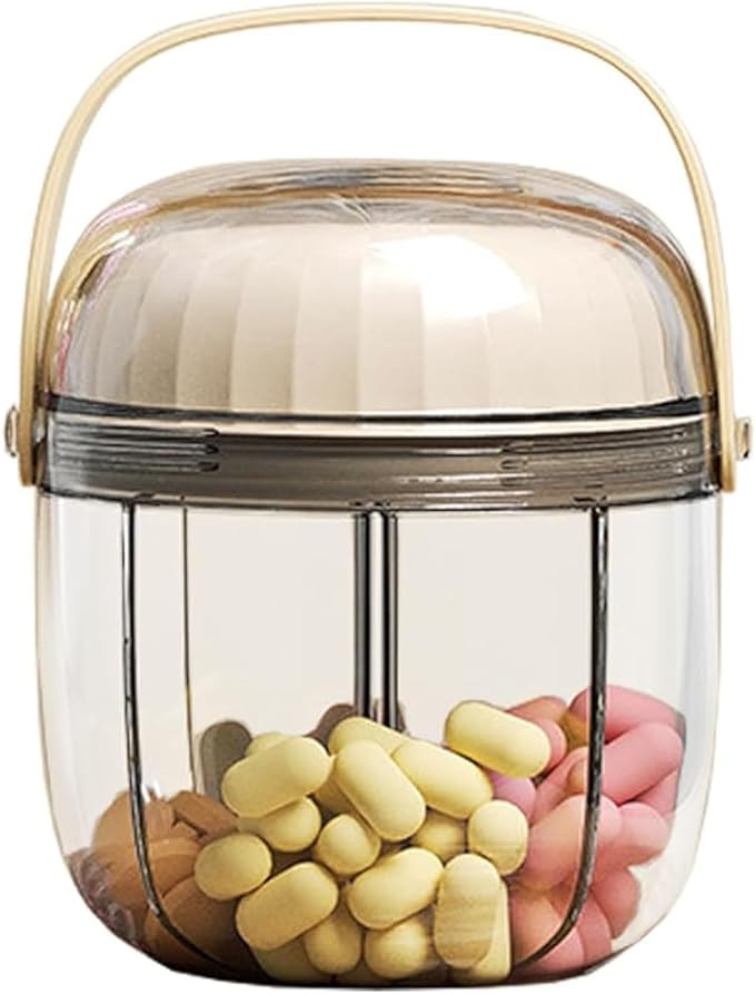 MURRI&MURRDI Pill Organizer with 4 Compartments, Travel Pill Box Portable Pill Case Anti-Mixing &... | Amazon (US)