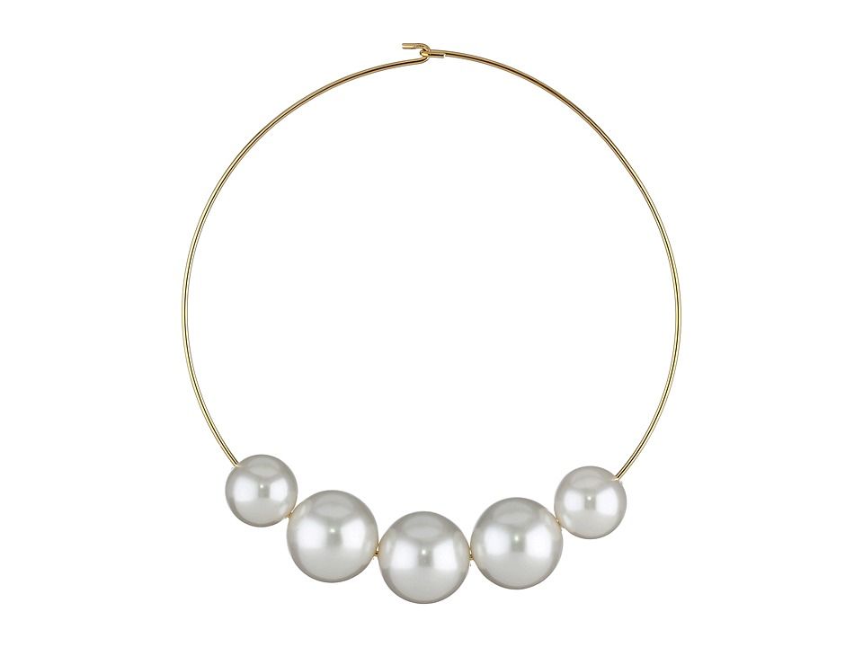 Kenneth Jay Lane - 8041NGWP (Gold/White Pearl) Necklace | Zappos