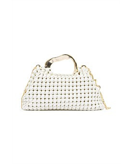 David Jones Aje New Weave Mini Frame Bag in Ivory | David Jones (Australia & New Zealand)