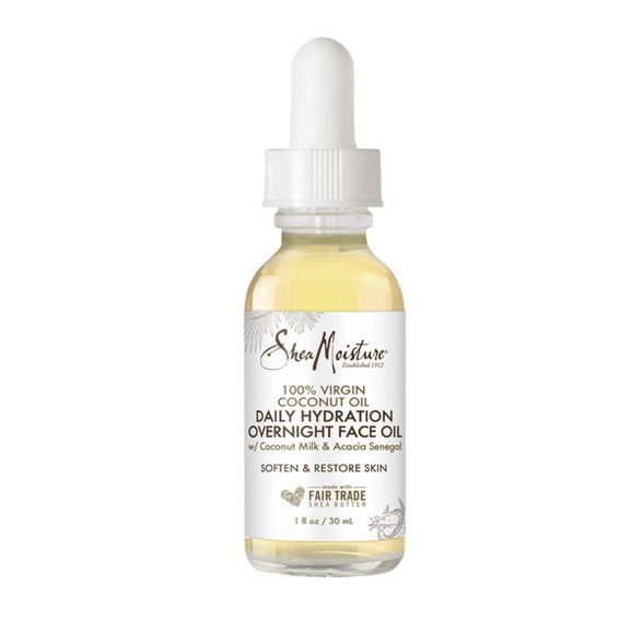 SheaMoisture 100% Virgin Coconut Oil Daily Hydration Overnight Face Oil - 1 fl oz | Target