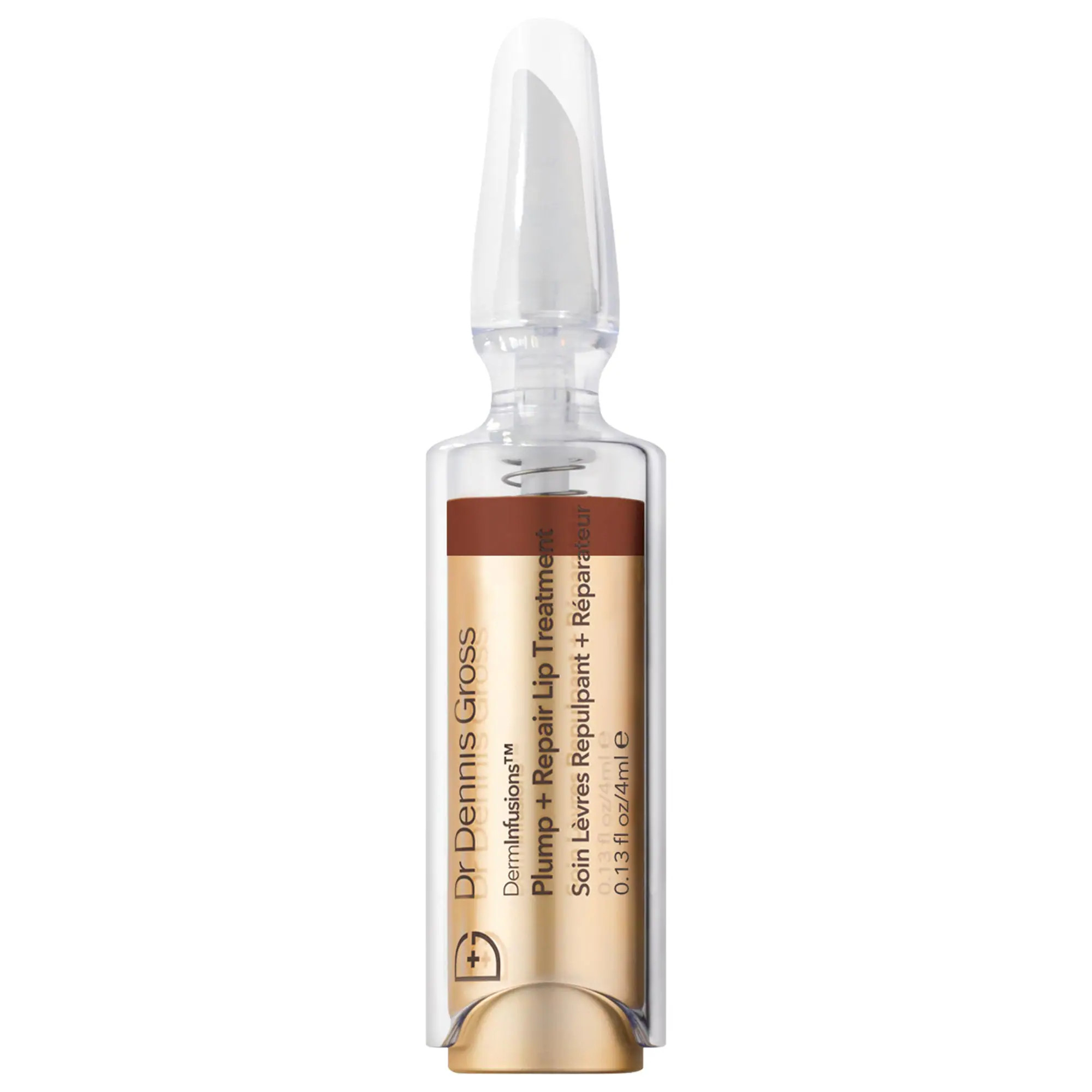 Dr. Dennis Gross Skincare DermInfusions Plump + Repair Tinted Lip Treatment with Hyaluronic Acid Brown - rich chocolate brown .13 oz/4 ml | Sephora (US)
